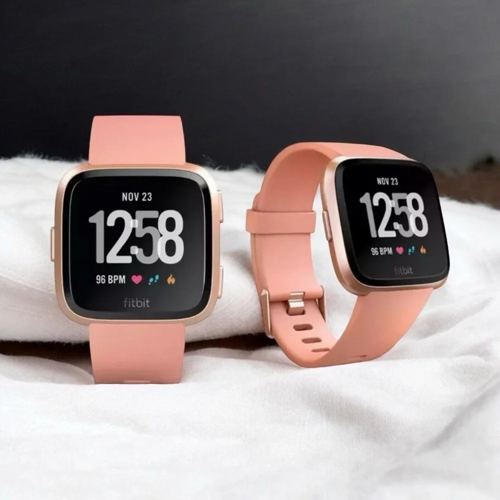 Fitbit Versa Fitness Smartwatch Peach/Rose-Gold. Great Condition